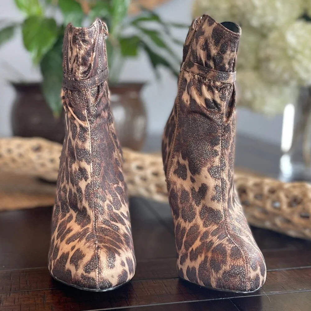 Urban Street Uber Sexy diba Wiz Ard Club Animal Print Stiletto Heels Booties - Picture 6 of 13